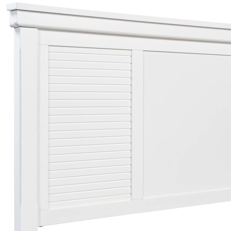 Christopher Knight Home - Elsa Elegant White Solid Wood Platform Bed with Farmhouse Style