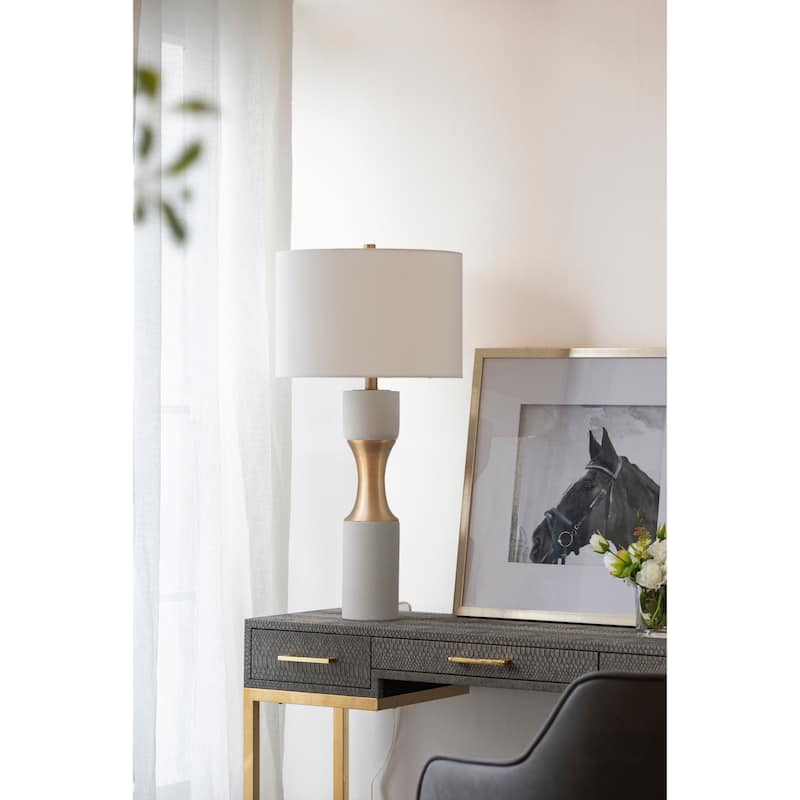 Cement With Metal Table Lamp