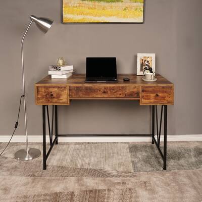 Retro Color Particleboard Iron Tube Computer Desk