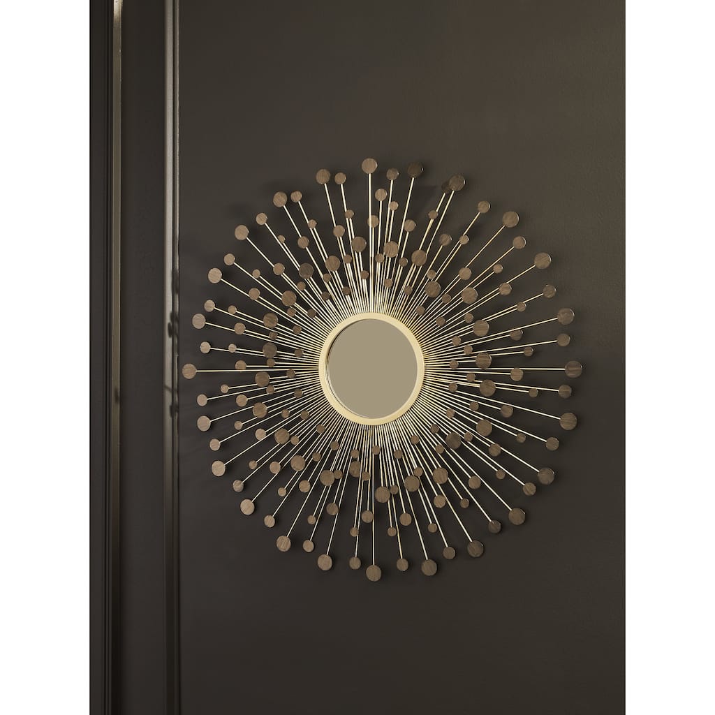 Signature Design by Ashley Morwenna Gold Accent Mirror - 36" W x 1" D x 36" H