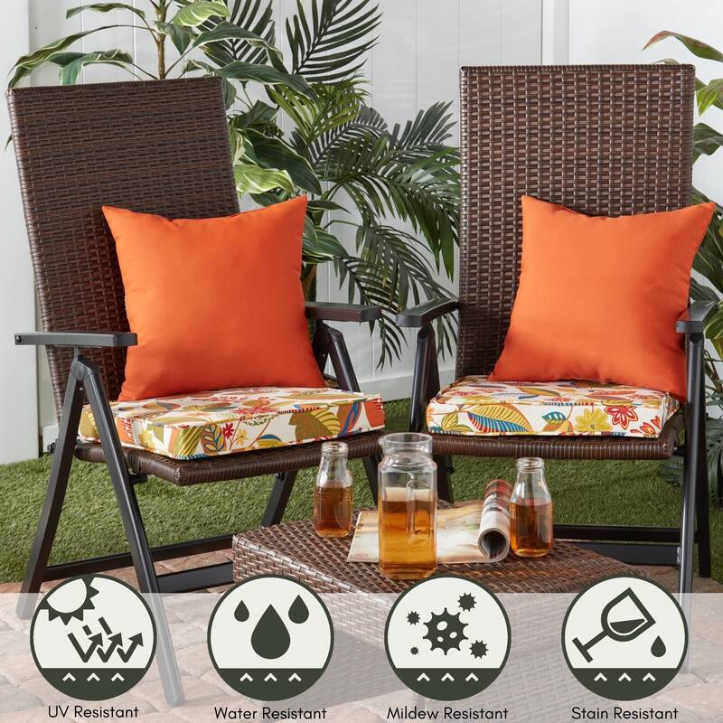 Greendale Home Fashions 18" Square Outdoor Chair Pad (Set of 2)