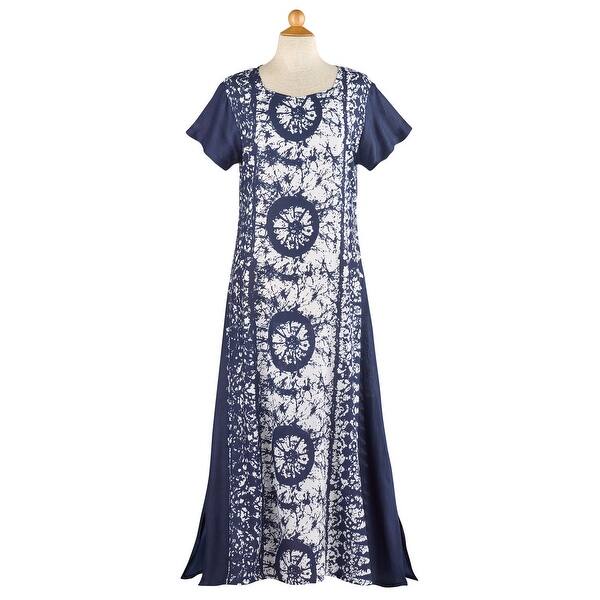 Shop Catalog Classics Women S Batik Floral Print Dress Blue Short