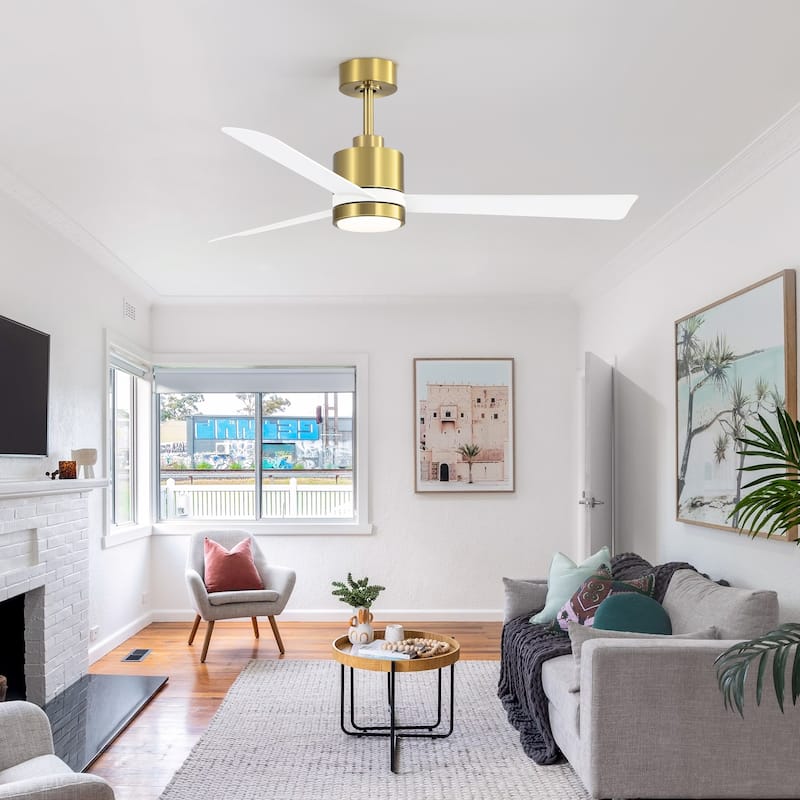 52 in. Integrated LED Indoor Ceiling Fan with Light and Remote Control Included