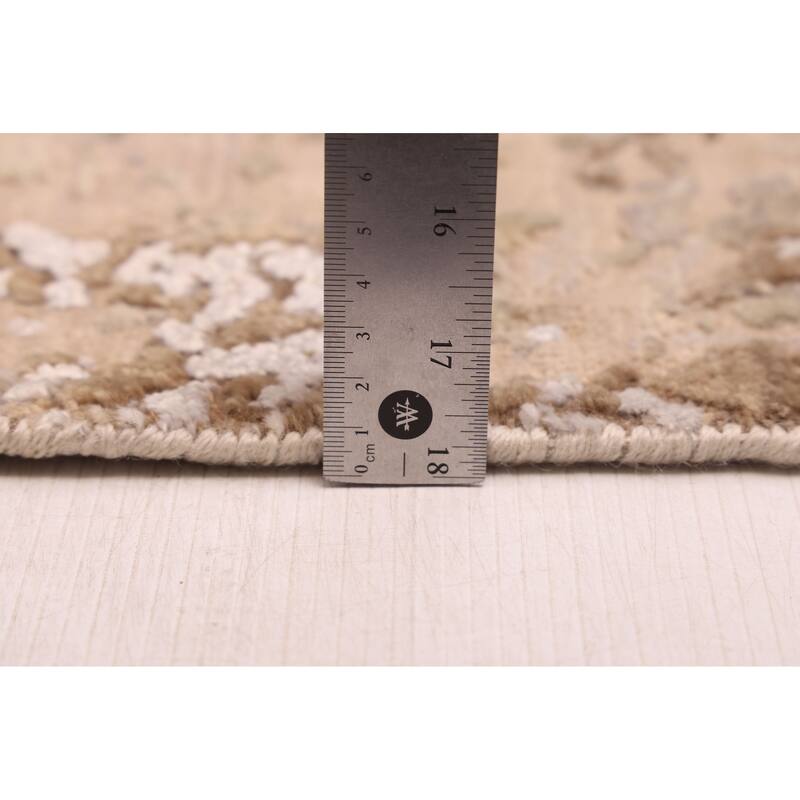 ECARPETGALLERY Hand-knotted Legacy Beige, Taupe Silk, Wool Rug - 2'5 x 12'0