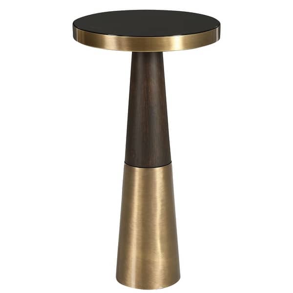 slide 1 of 1, 22" Black and Brown Contemporary Round Accent Table