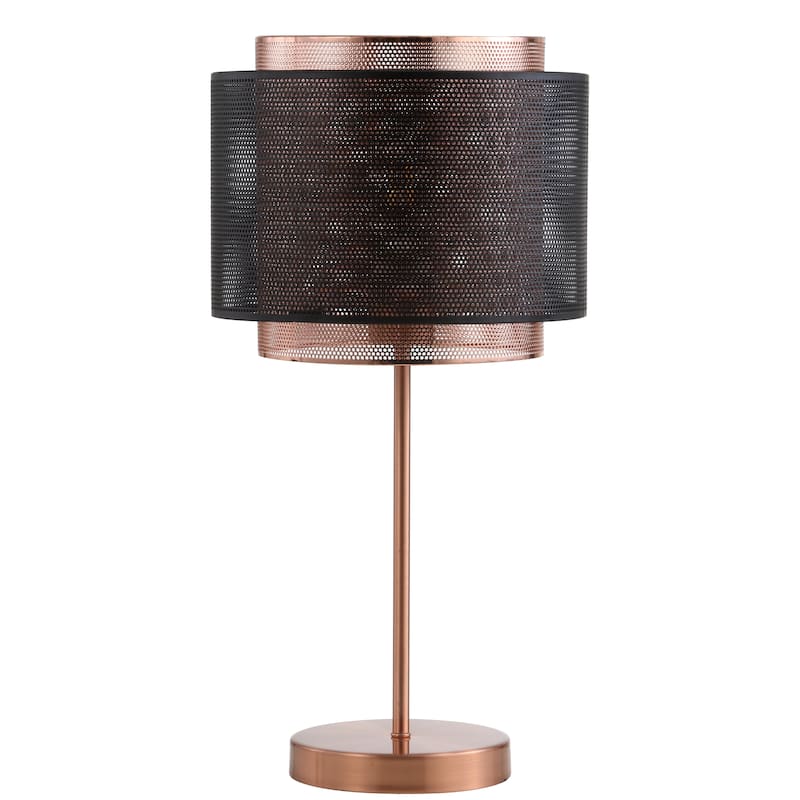 Brady 19.7" Metal LED Table Lamp, Copper/Black by JONATHAN Y