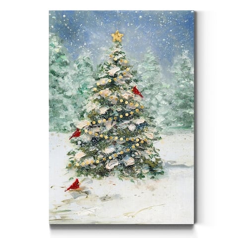 Cardinals and Christmas-Premium Gallery Wrapped Canvas - Ready to Hang