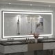 preview thumbnail 73 of 84, Extra Large Black Frame LED Bathroom Vanity Mirror with 3 Years Warranty and UL Certified 88x38