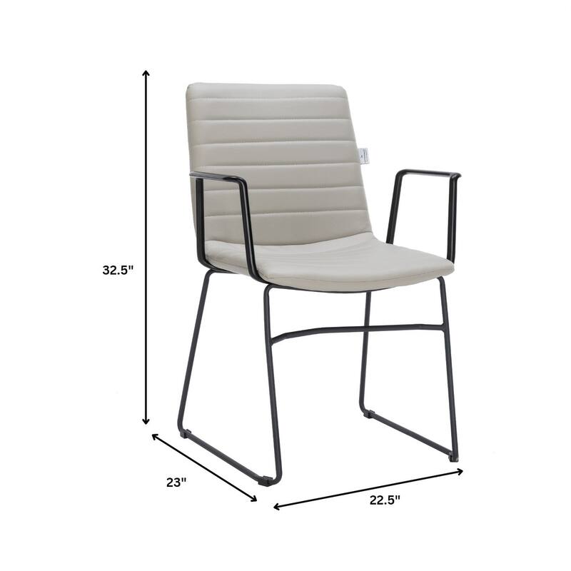 Zylar Ergonomic Guest Chair with Leather, Stainless Steel Base, High-Density Foam, Modern Design for Office or Waiting Room