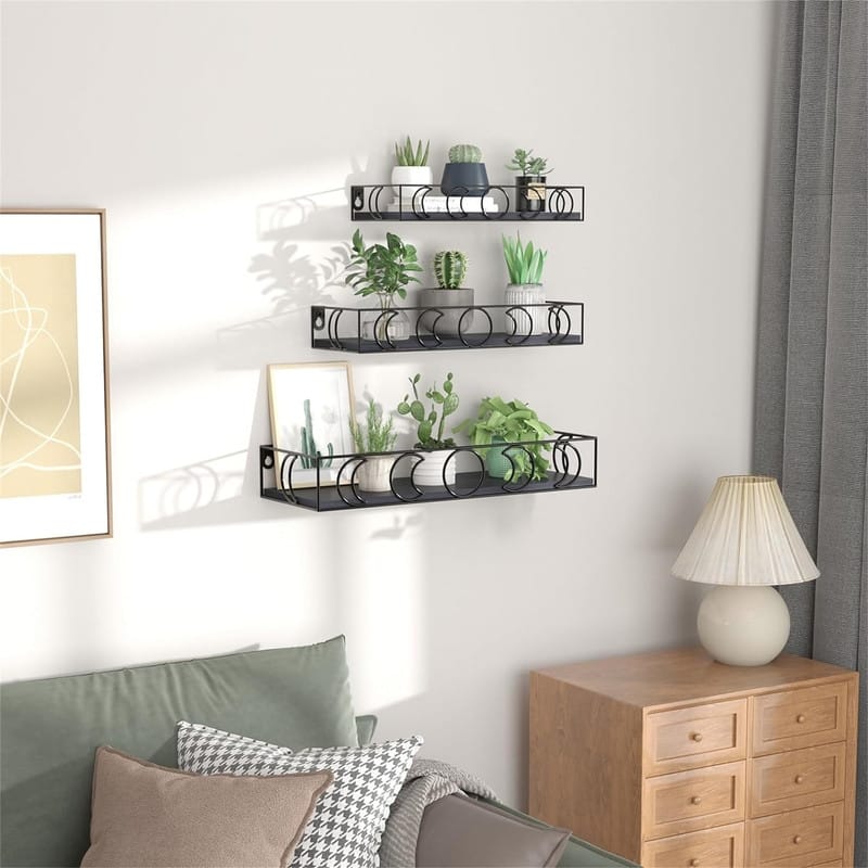 Small Decorative Wall Shelves for Book Plant Storage - 5.27"D x 15.98"W x 2.75"H