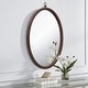 preview thumbnail 44 of 46, KOSSMAI Oval Decorative PU Covered MDF Frame Wall Mirrors Brown