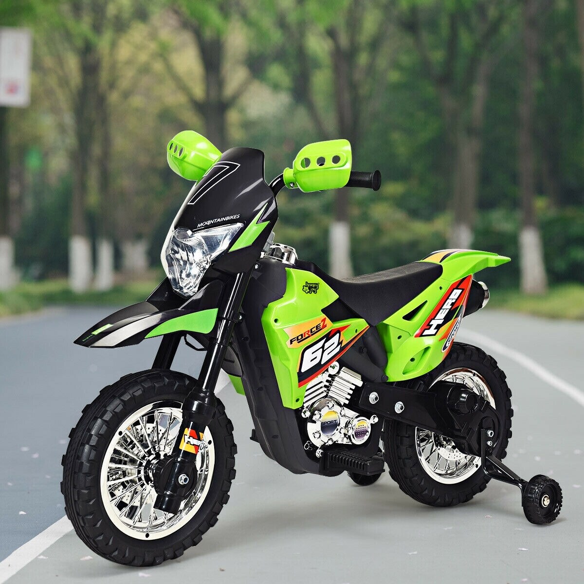 green motorcycle for kids