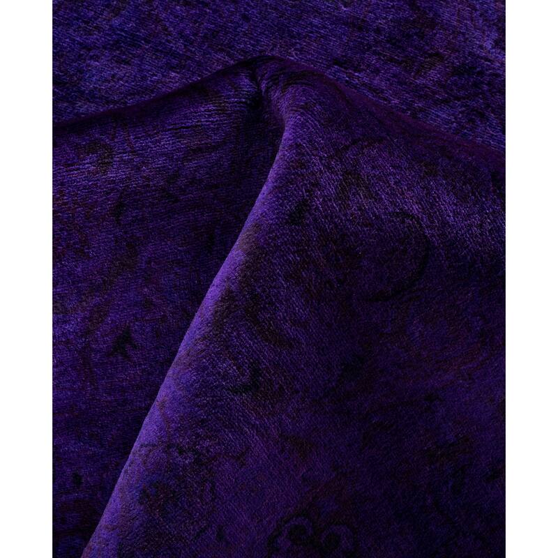 Overdyed One-of-a-Kind Hand-Knotted Area Rug - Purple - 6' 8" x 6' 8"