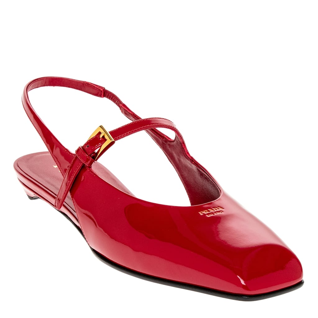 Prada Patent Leather Slingback Ballerinas