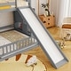 preview thumbnail 14 of 17, Twin Over Full Bunk Bed with Slide,Storage Staircase and Safety Guardrails