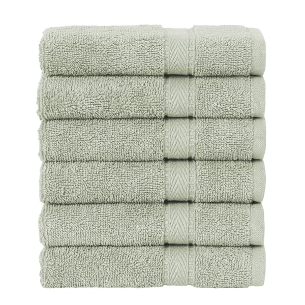 Authentic Hotel Spa Turkish Cotton Washcloth (Set of 6) - Green