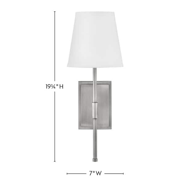 Lark 83770 Beale 19" Tall Hardwired Wall Sconce with White Linen Shade