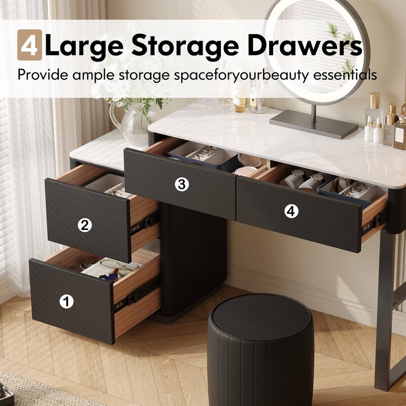 JASIWAY Modern Solid Wood Telescopic Makeup Vanity Desk