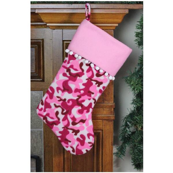 Shop 15 75 Pink And Brown Camouflage Christmas Stocking With Cuff Overstock 22726054