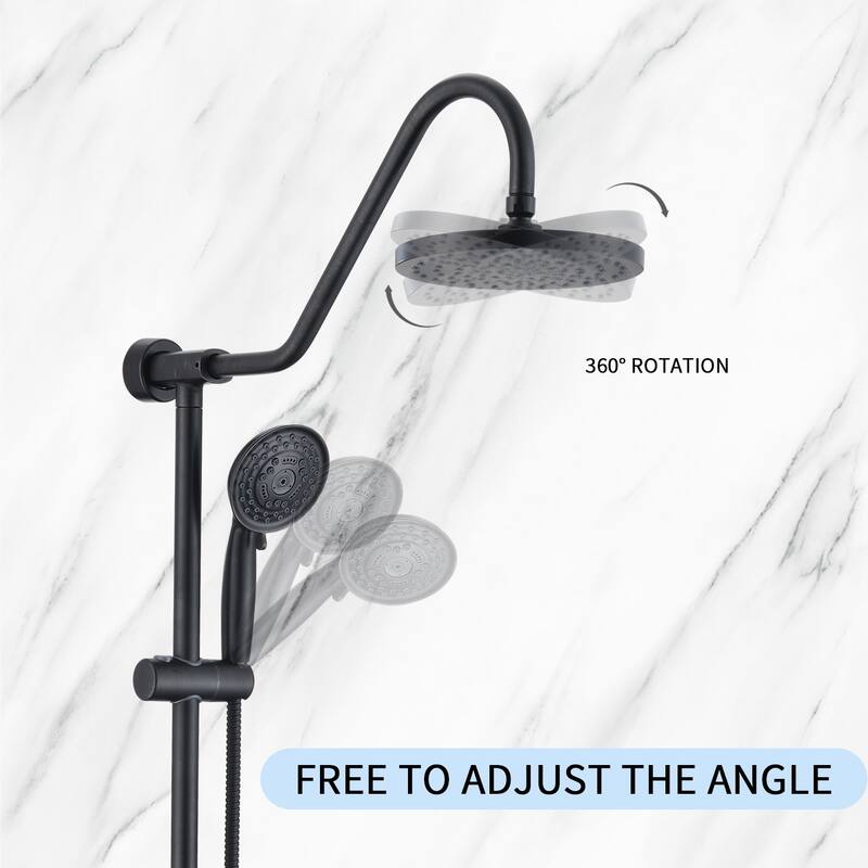 Proox 5-sprayer Rain Shower Faucet with Handheld Shower Soap Dish