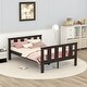 preview thumbnail 9 of 22, Full Size Classic Modern Design Wood Platform Bed Bed Frame with Footboard and Headboard Espresso