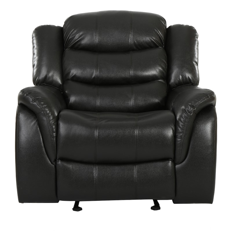 Classic Oversized Faux Leather Recliner, Spacious Upholstered Recliner Chair with Soft Cushion Home Theater Single Sofa Chair