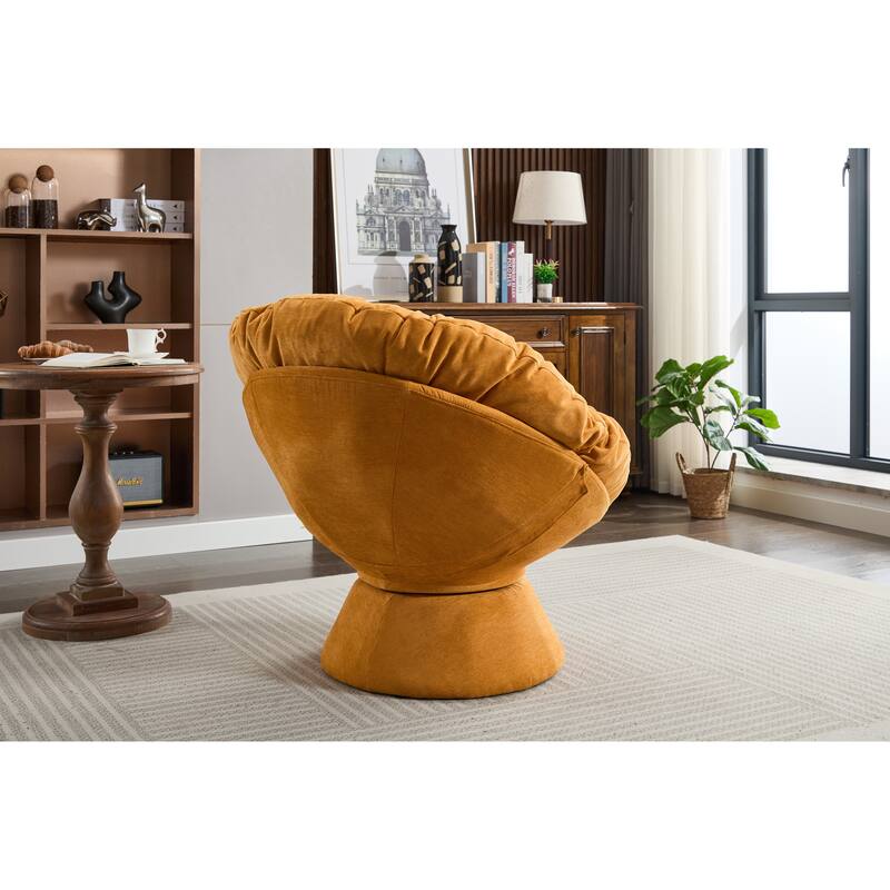 Oversized Swivel Accent Chair, 360-Degree Swivel Barrel Chair, Papasan Chair for Living Room and Bedroom Comfort