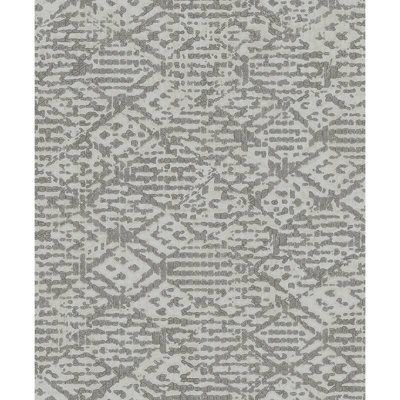 A-Street Prints Helene Pewter Glitter Geometric Wallpaper