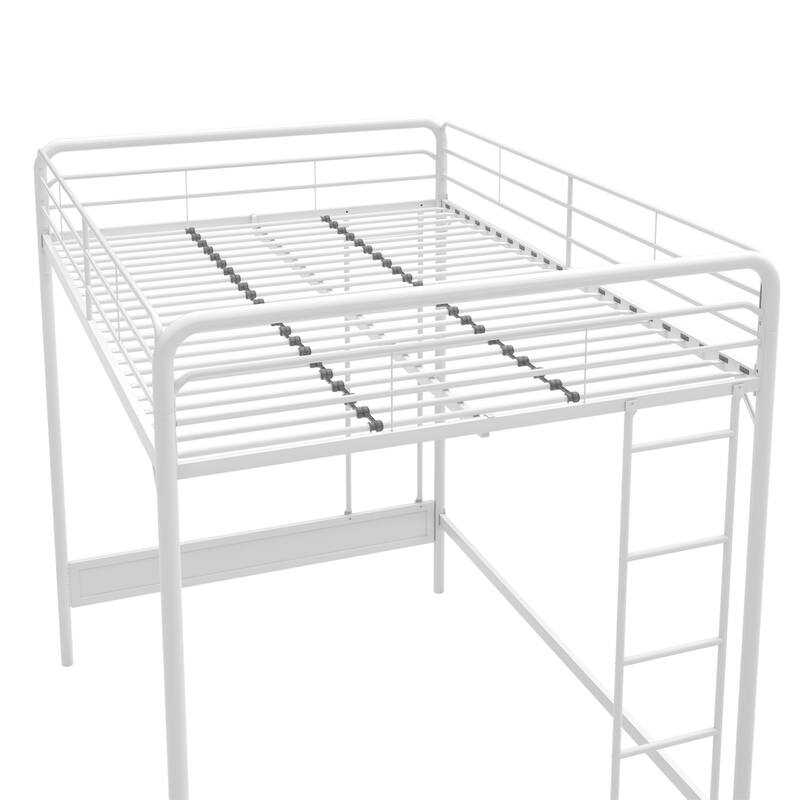 RealRooms Colten Loft Bed, Teen Bedroom Space Saver, Underbed Desk and