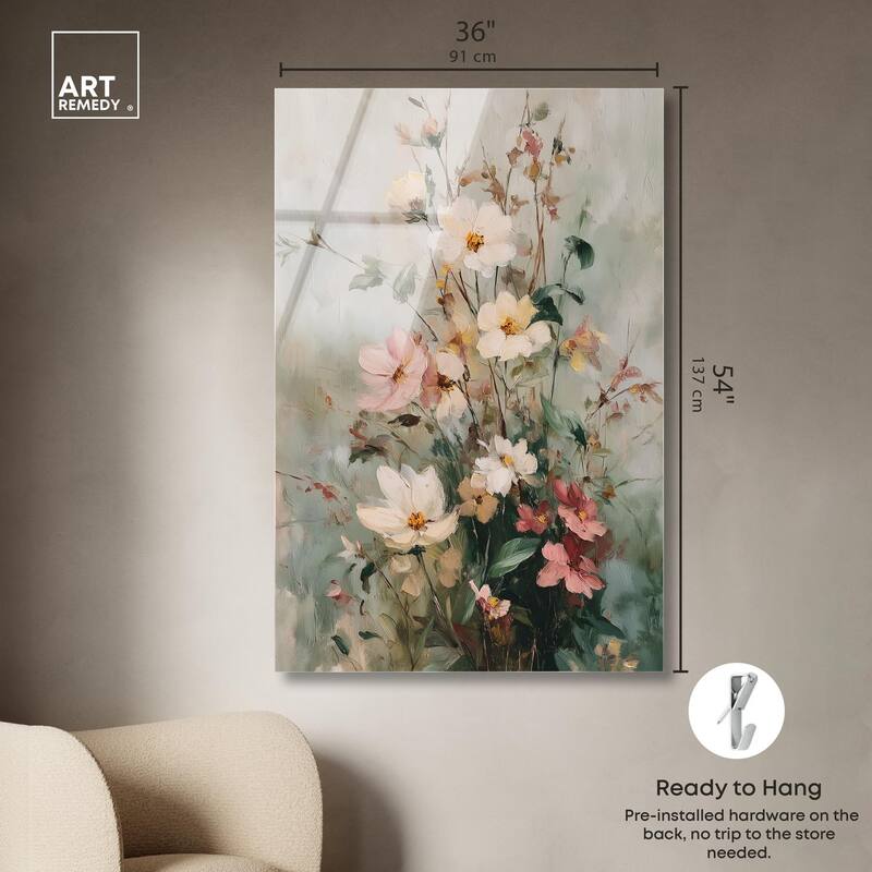 Vintage White Whispers Acrylic by Art Remedy, Ready to Hang