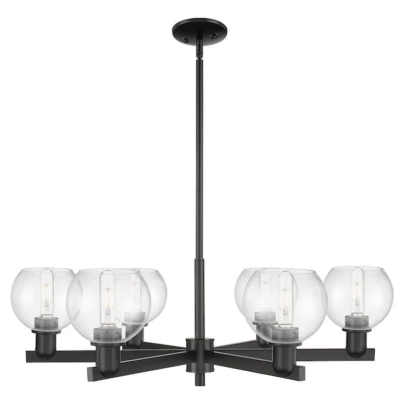 Innovations Lighting Endless Possibilities Arcadia - Athens - 6 Light 36" Stem Hung Chandelier - Seedy/Matte Black
