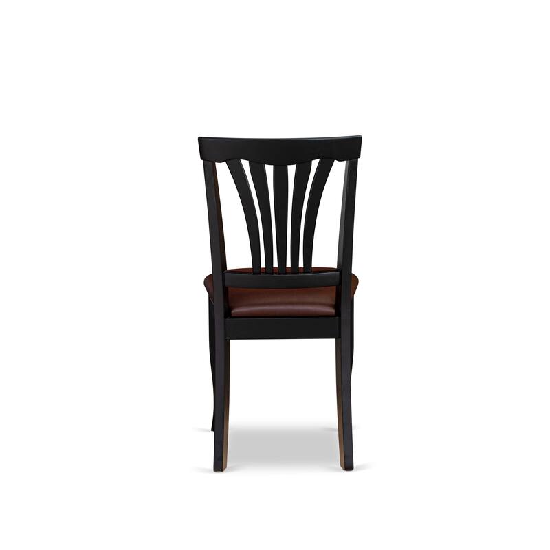 East West Furniture 5 Piece Dining Table Set- a Kitchen Table and 4 Chairs, Black & Cherry(Seat Type Options)