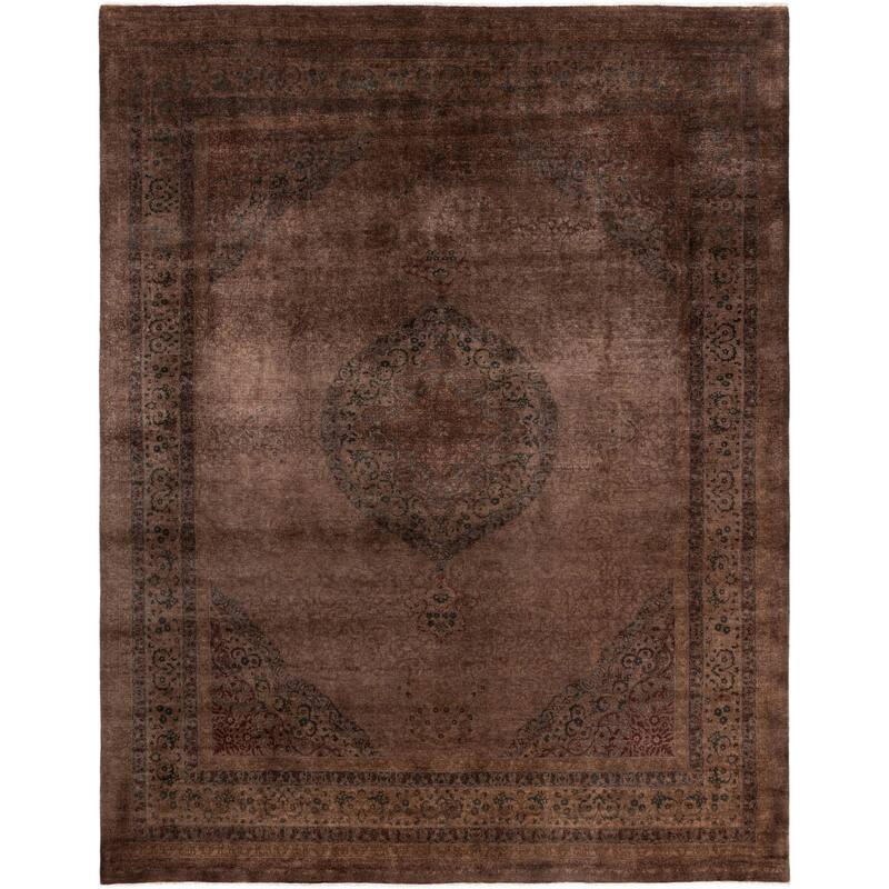 Overdyed One-of-a-Kind Hand-Knotted Area Rug - Brown - 9' 3" x 11' 9"
