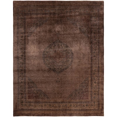 Overdyed One-of-a-Kind Hand-Knotted Area Rug - Brown - 9' 3" x 11' 9"