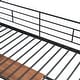 preview thumbnail 13 of 11, Twin Size Loft Bed Metal Frame Bed with Desk and Metal Grid, Lateral Storage Ladder and Wardrobe for Teens,Black