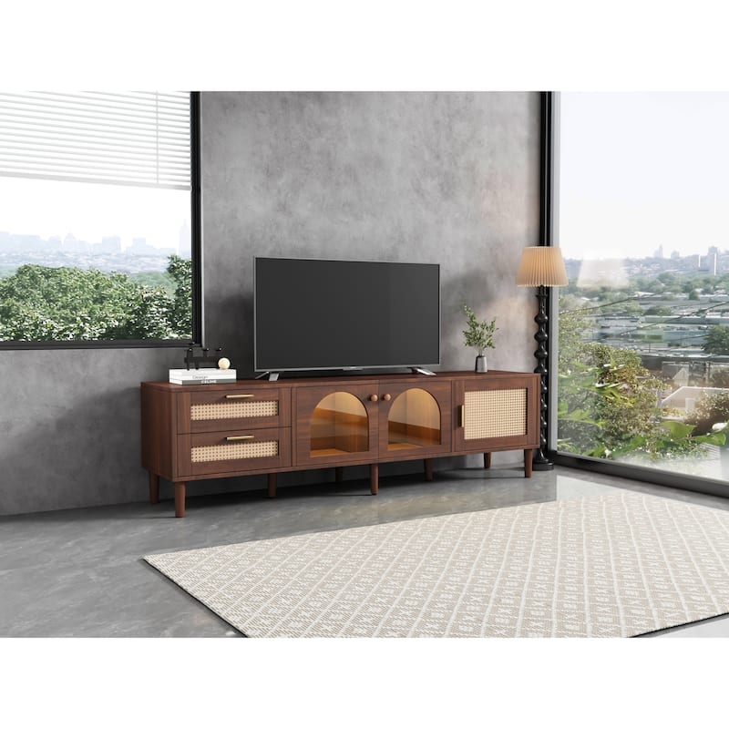 Media Console Table TV Stand with Cabinets and Drawers