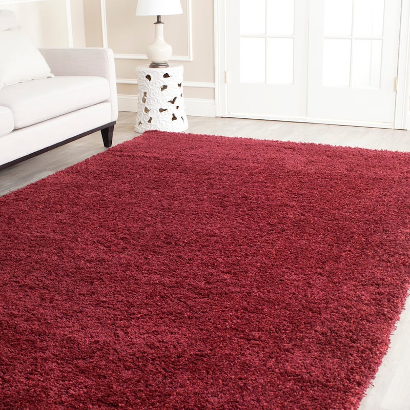 SAFAVIEH California Premium Shag Izat 2-inch Thick Area Rug - 6'7" x 9'6" - Maroon