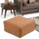 preview thumbnail 32 of 37, WYNDENHALL Wendal Boho Square Pouf in Faux Leather Distressed Brown - 30"w x 30"d x 14"h
