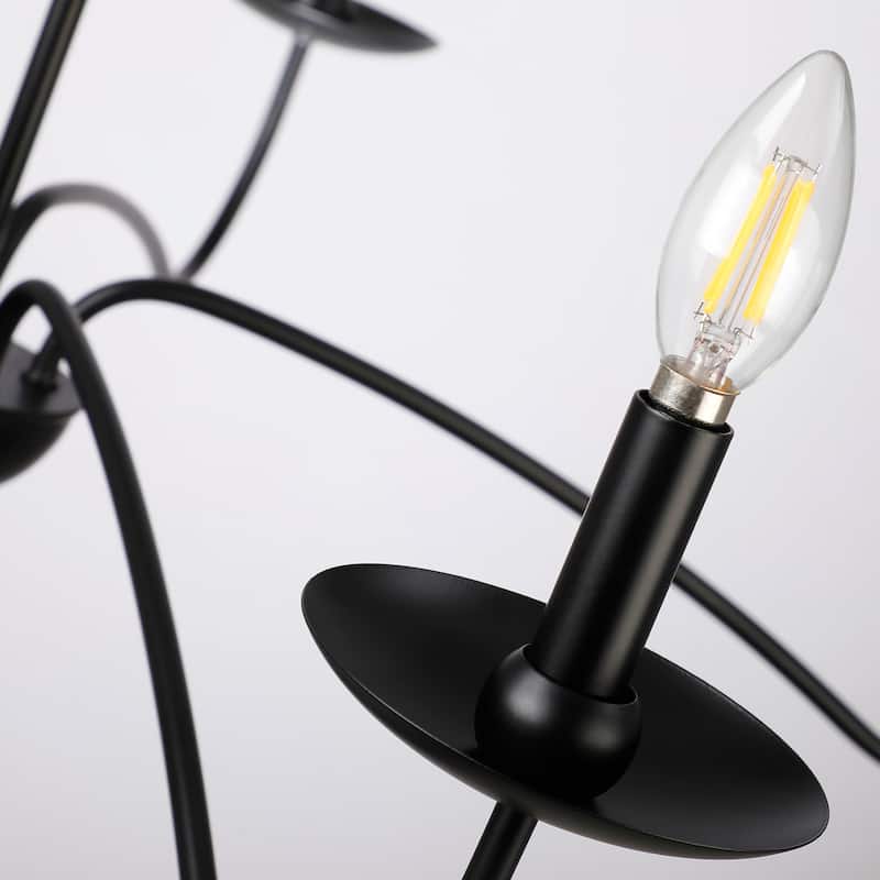 Meridian 5-Light Brushed Brass Chandelier with Candlestick Arms