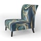 preview thumbnail 35 of 101, Designart "Mettalic Indigo And Gold II" Upholstered Abstract Accent Chair - Glam Arm Chair For Living Room