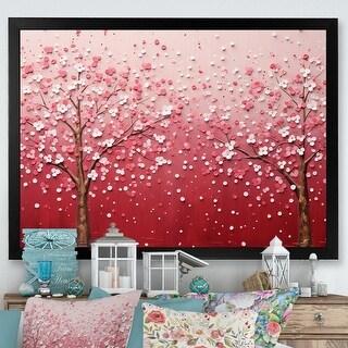 Designart "Pink And White Cherry Blossom Tree I" Cherry Pink Wall Decor ...