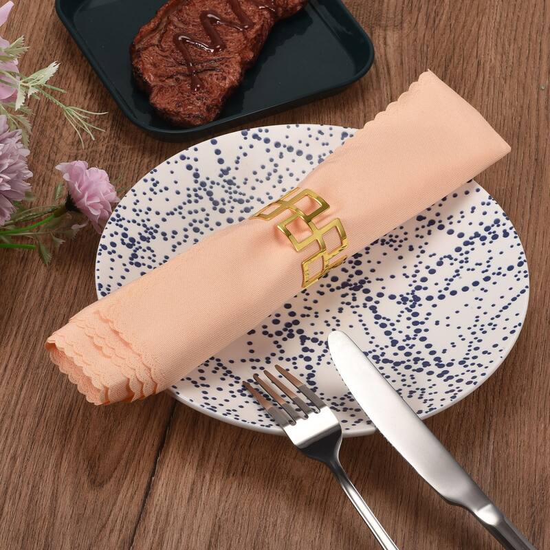 Metal Napkin Rings, 4pcs Hollow Cut Napkin Ring Holder Set, Black - 43mm