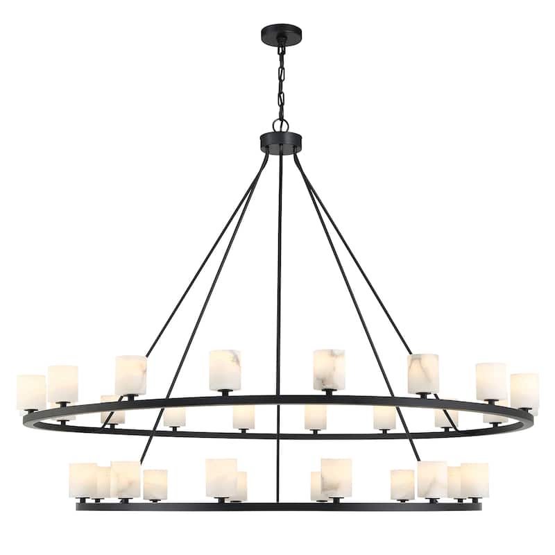 Aragon 30 Light Matte Black Chandelier