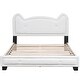 preview thumbnail 5 of 5, White Cute Pine Wood Upholstered Platform Bed with Cartoon Ears