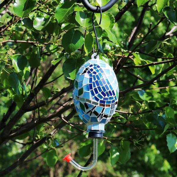 Shop Sunnydaze Mosaic Glass Bluebird Outdoor Hanging Hummingbird