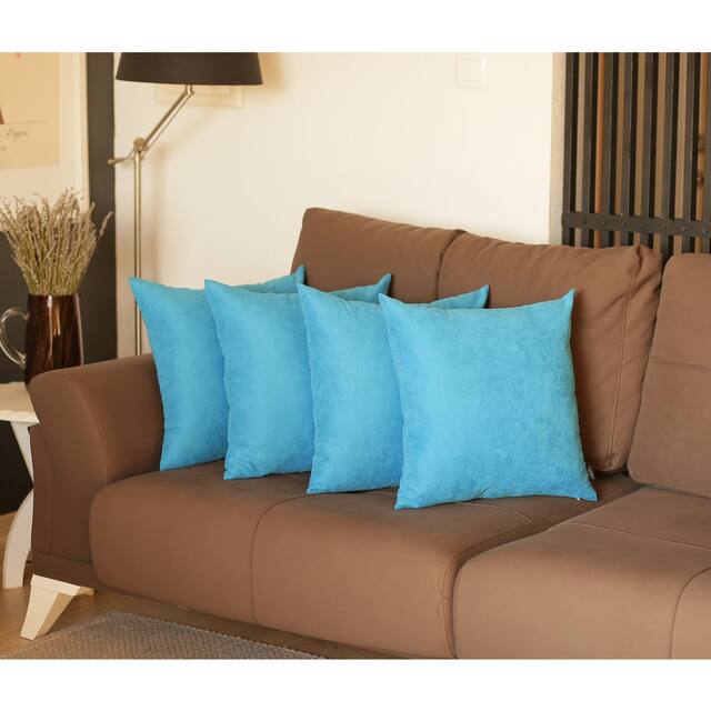Decorative Square Solid Color Throw Pillow Cover (Set of 4) - Sky Blue-20x20