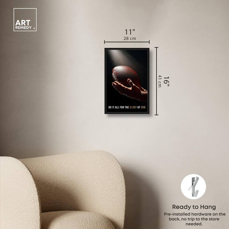 Glory of God Football Canvas by Art Remedy