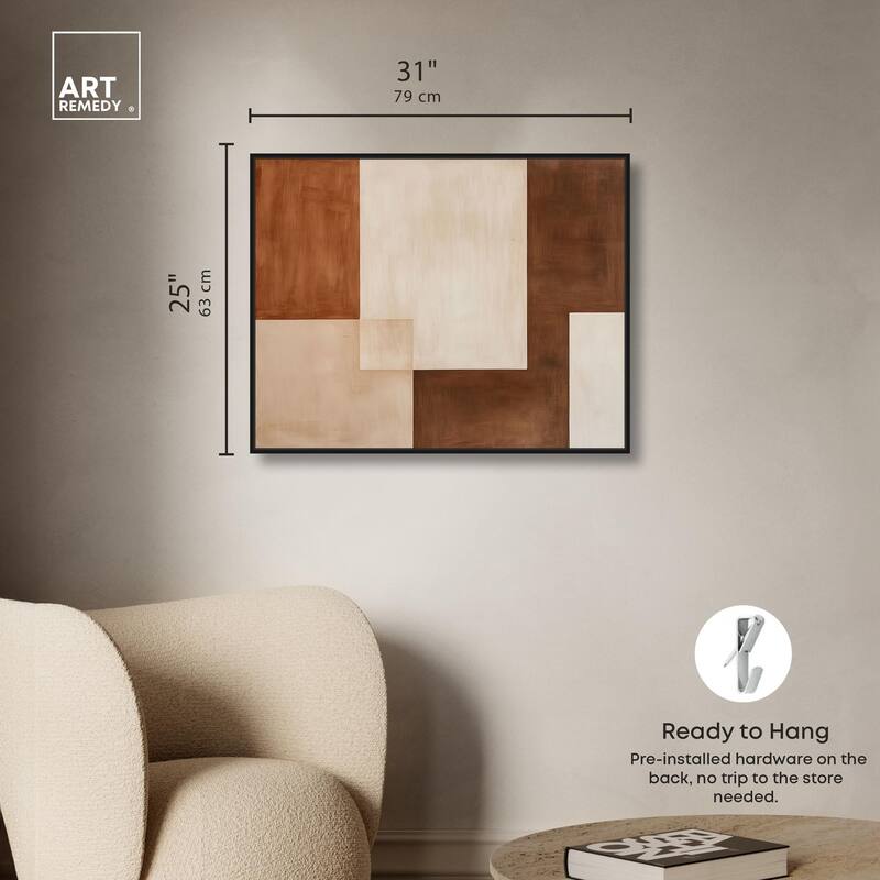 Cream and Brown Panels IV Canvas by Art Remedy