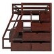 preview thumbnail 69 of 83, Wooden Loft Bed with 7 Storage Drawers and Bulit-in Desk, Twin/Full Size Loft Bedframe with Storage Shelves and Cabinet