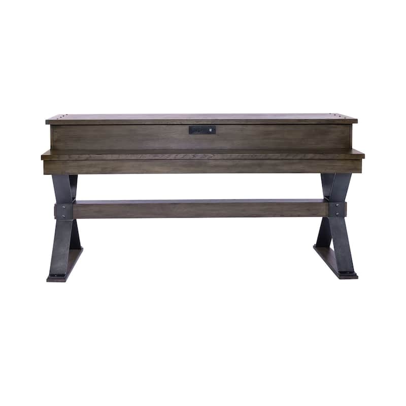 Sonoma Road Weathered Beaten Bark Antique Pewter Metal Console Bar Table